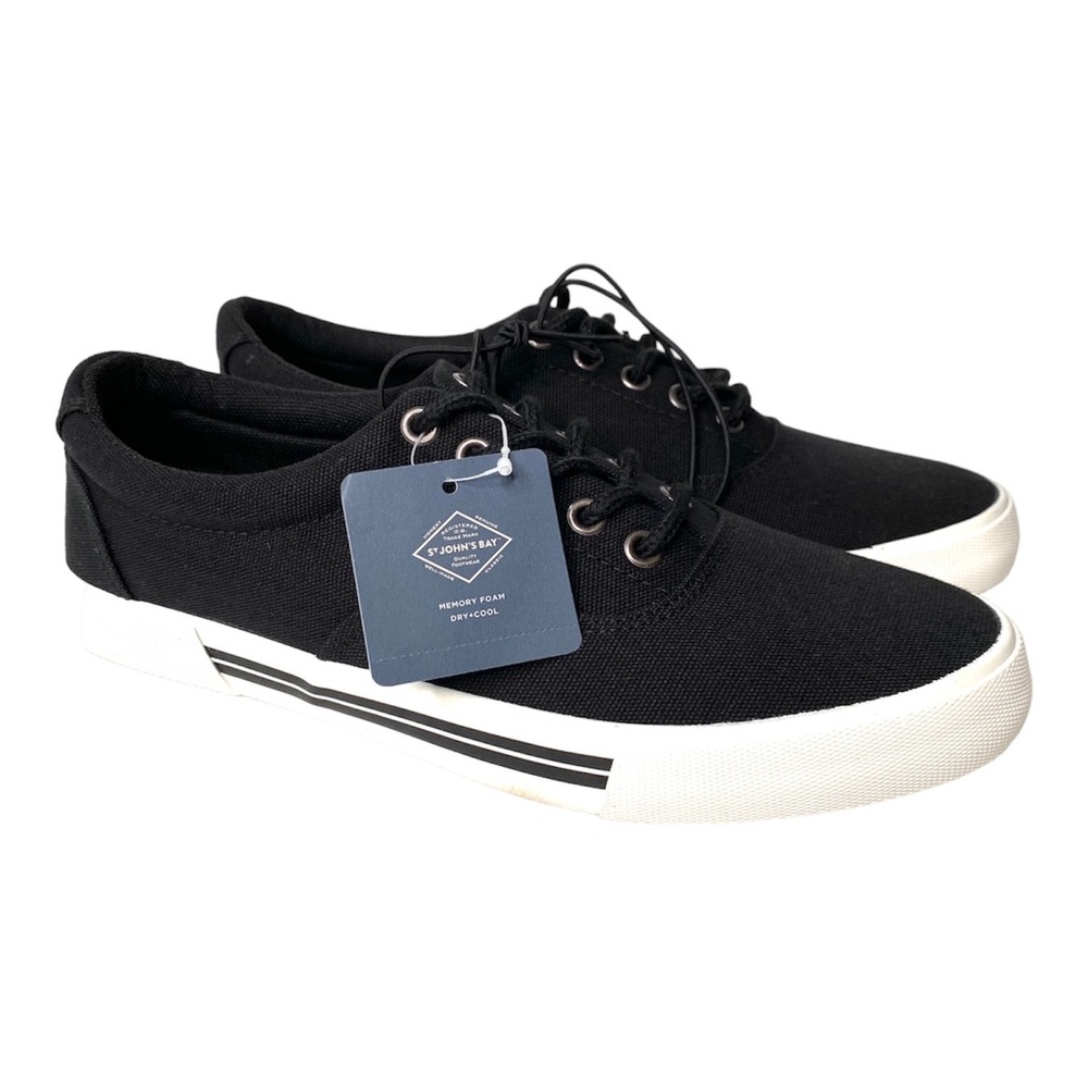 New St. John’s Bay Mens SJB Northport Size 8 Navy Black/ White Causal Sneaker